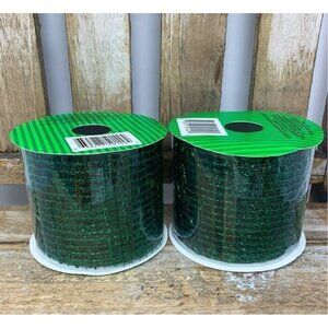 Craft Mesh Ribbon Green 2.5 Inch 9 Yard Roll Textured Ribbon Christmas Holiday L